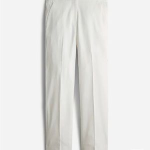 J. Crew Kate straight pant in bi-stretch cotton blend in white